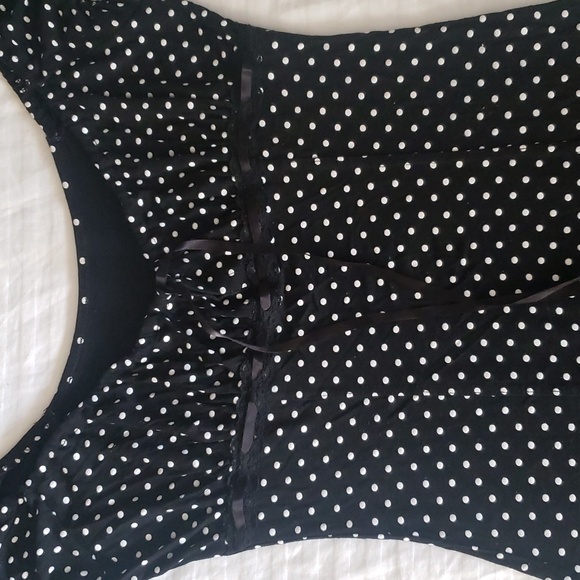 Polka-dot dress / black&white/ size S/M stretch confortable - Picture 6 of 7